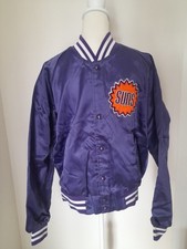 Vintage Phoenix Suns NBA Chalkline Satin Jacket Large Made In USA 