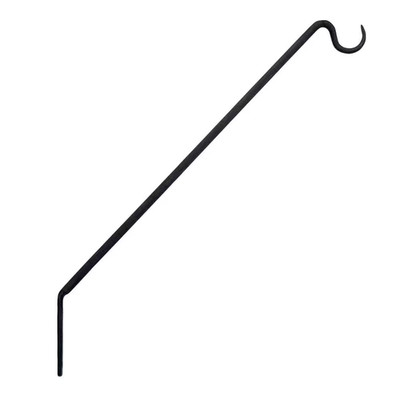 45 Degrees Angled Wall Mount Pole, 25 Inch Tall, Black Powder Coat Finish