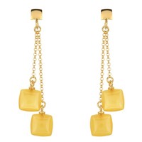 Cavill Baltischer Milky Bernstein Ohrringe 2,8Ct 925 Silber Vergoldet
