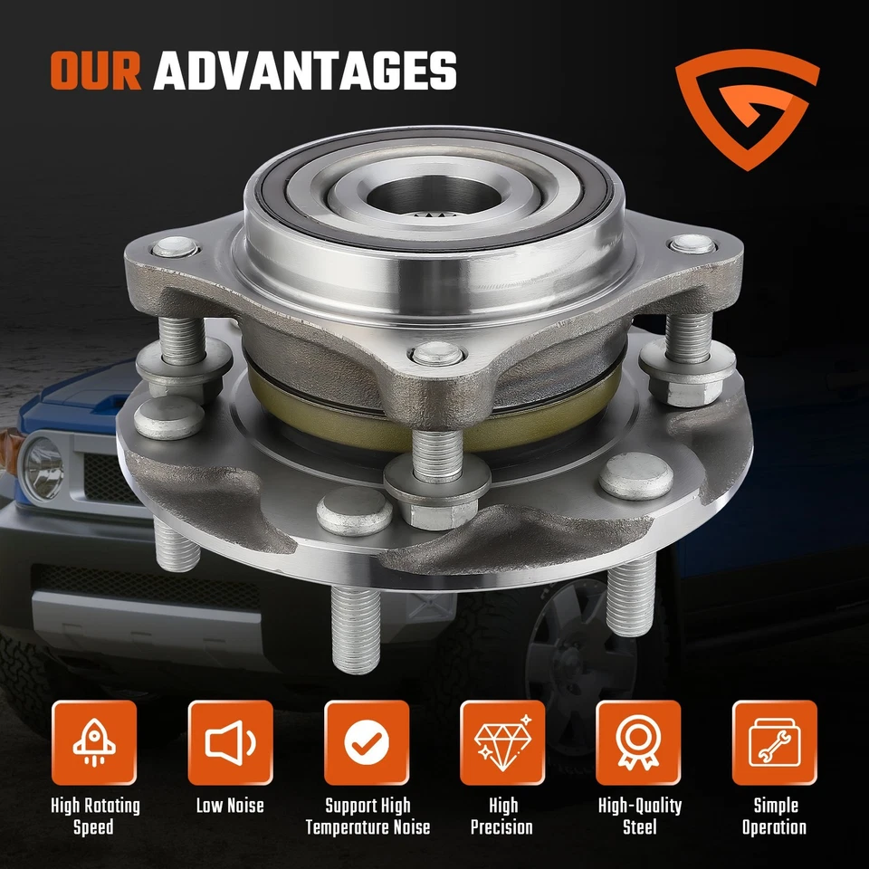 Cojinete y bujes de rueda delantera 2 piezas 4x4 para 4Runner Tacoma FJ Cruiser Lexus GX460 GX470 Foto 4 de 4