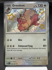 Greedent 206/091 - Shiny Holo Rare - Paldean Fates Pokemon Card MINT
