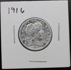1916 Barber Quarter Silver Coin 25C United States Liberty Head