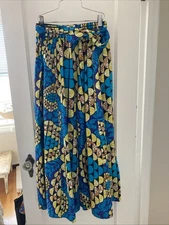 KEMI TELFORD Palazzo Pants Cotton Elastic Waist With tie Size See Measurements 