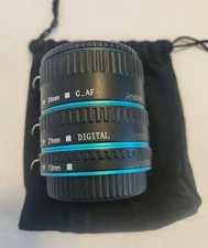 Andoer Auto Focus AF Macro Extension Tube Set BLUE