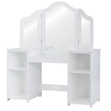 Tri-Fold Mirror Vanity Dressing Table
