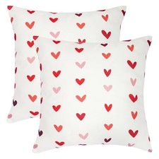 Valentines Day Pillow Covers 18x18 inch Set of 2 Valentine Linen Pillowcase