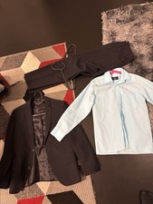 Kinderanzug Gr. 140 dunkelblau mit Hemd und Hose