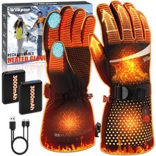 Heated Gloves, 7.4V Rechargeable Heated Gloves for Men Women, Waterproof Heat...