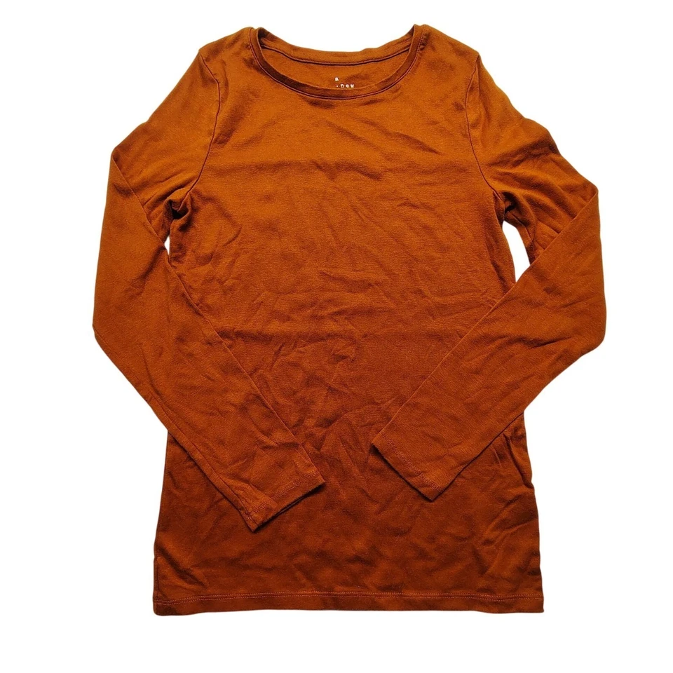 Camiseta ultra suave A New Day naranja óxido para mujer camiseta manga larga mediana Foto 4 de 4