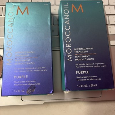 Moroccanoil Treatment PURPLE Hair Oil for Blonde Hair Care, 1.7 Fl. Oz. Lot Of 2