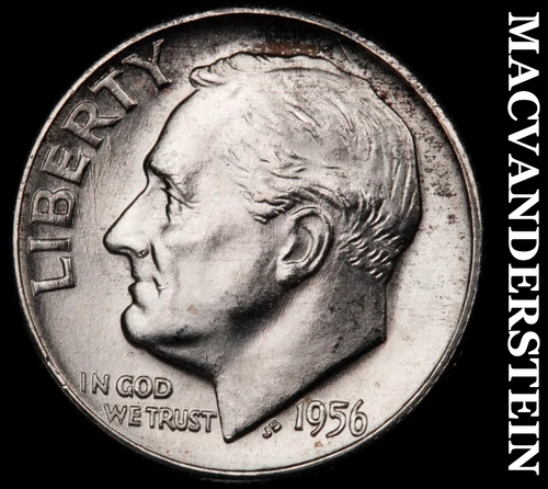 1956-D Silver Roosevelt Dime - Choice Gem Brilliant Unc  Lustrous  #G7778