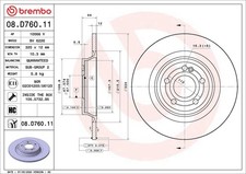 2x Bremsscheibe PRIME LINE - UV Coated BREMBO 08.D760.11 für MERCEDES KLASSE CLA