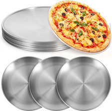 8 PCS Personal Pizza Pans, 8 Inch Stainless Steel Pizza Pan Non-Stick round Bake