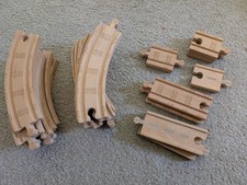 Wooden Train Track Pieces - Road And Rail.