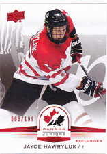 2014 Team Canada Juniors Jayce Hawryluk /199 Red Exclusives 31 Upper Deck 14-15