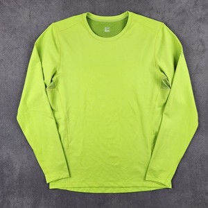 Arcteryx Phase AR Crew Base Layer Mens Large Lime Green Long Sleeve Shirt 16260