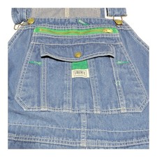 Liberty Men s Denim Bib Overalls 40x32 Blue Workwear Green Zipper Carpenter