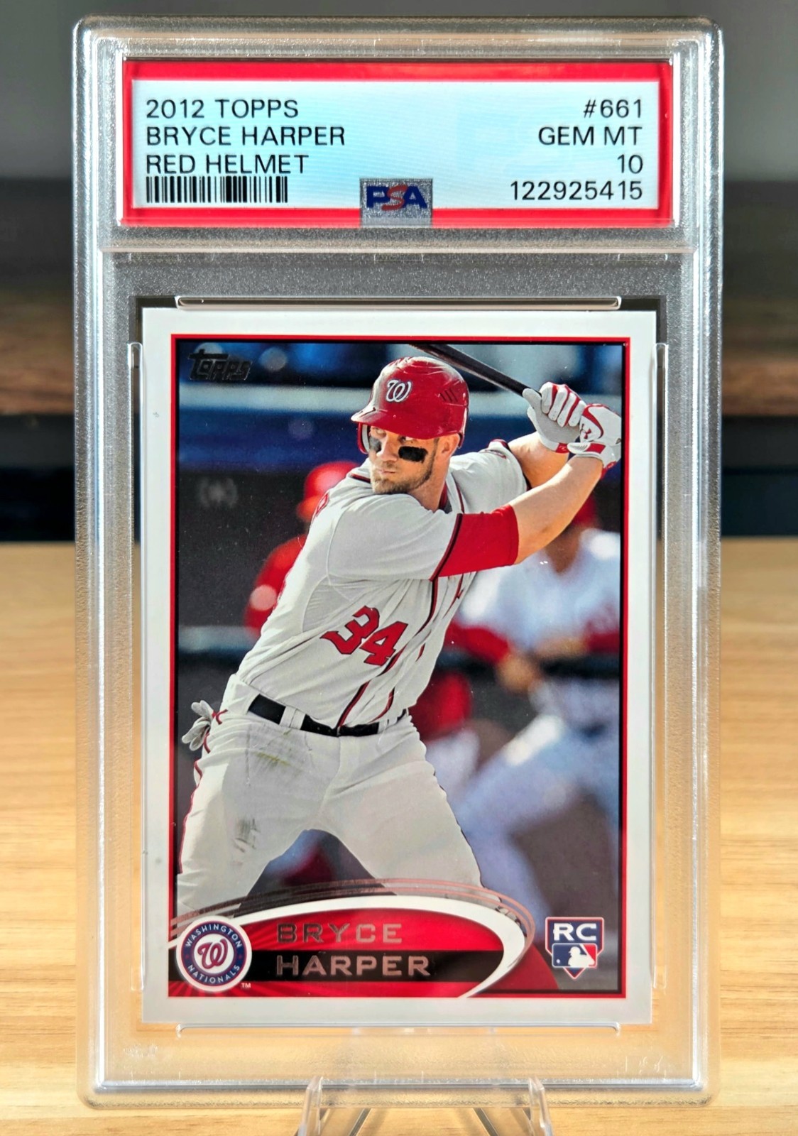 2012 Topps Bryce Harper #661 Rookie Red Helmet SSP PSA 10