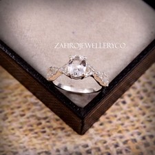 Natural Aquamarine Ring, Engagement Ring, Promise Ring, 925 Sterling Silver