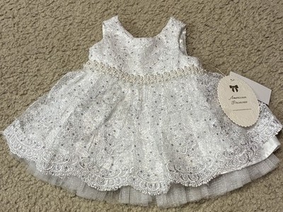 NEW American Princess Baby White Lace Pearl Dress 6 Mos Christening Flower Girl
