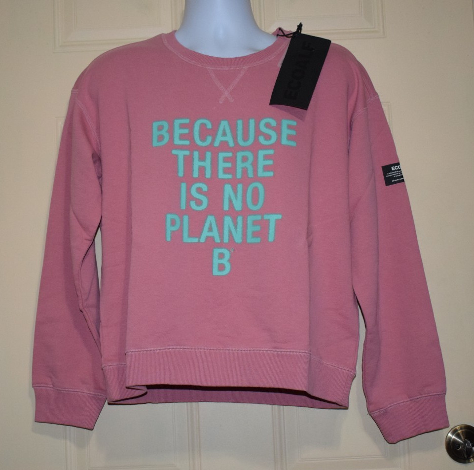 Sudadera Pullover ECOALF "Because There is No Planet B" Para Mujer L Nueva Con Etiquetas