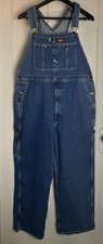 Dickies Mens Denim Bib Overalls 38x30 Blue Indigo New Carpenter Pockets NWOT