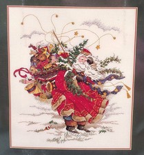 Dimensions Gold Collection Windswept Santa Counted Cross Stitch Kit 8449