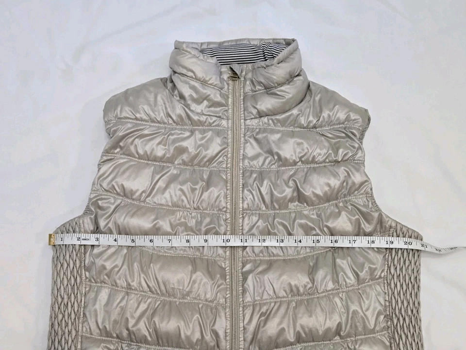 Calvin Klein Perform Womens 2XL XXL Cream Premium Down Puffer Vest Full Zipper - Image 3 of 4