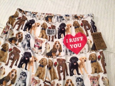 Brief Insanity Women's Pajama Lounge Pants  I Ruff You  New W/ Tag Dogs 2XL VDay