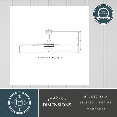 Vaxcel Lighting F0125 52" 4 Blade Indoor LED Ceiling Fan - Black - Picture 5 of 12