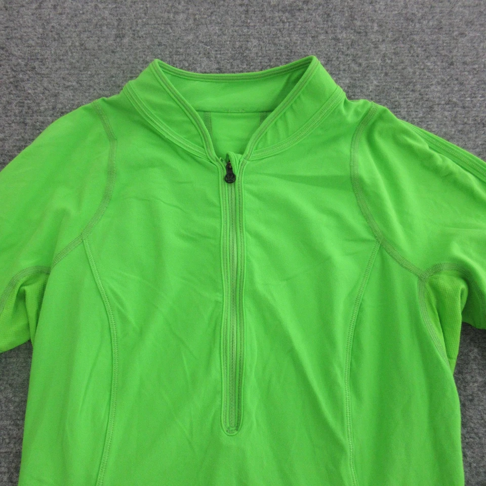Pullover Lululemon Mujer 6 Verde Media Cremallera Correr Trasera Cremallera Bolsillo Atlético Foto 2 de 4