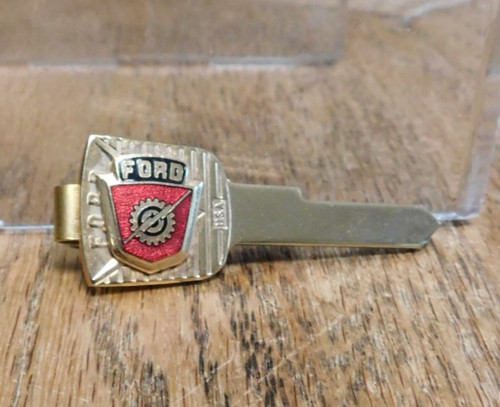 Rare Ford (Truck) Key  Shaped Enamel Advertising Tie-Bar Clip. BUY IT NOW.