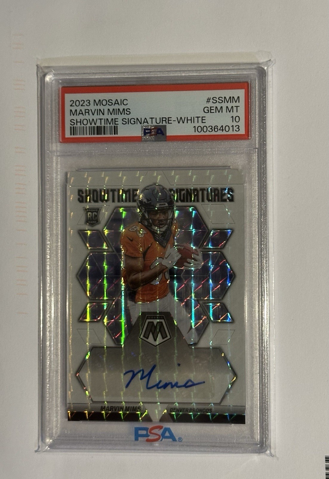 Marvin Mims Panini Mosaic Showtime Signature #SSMM White