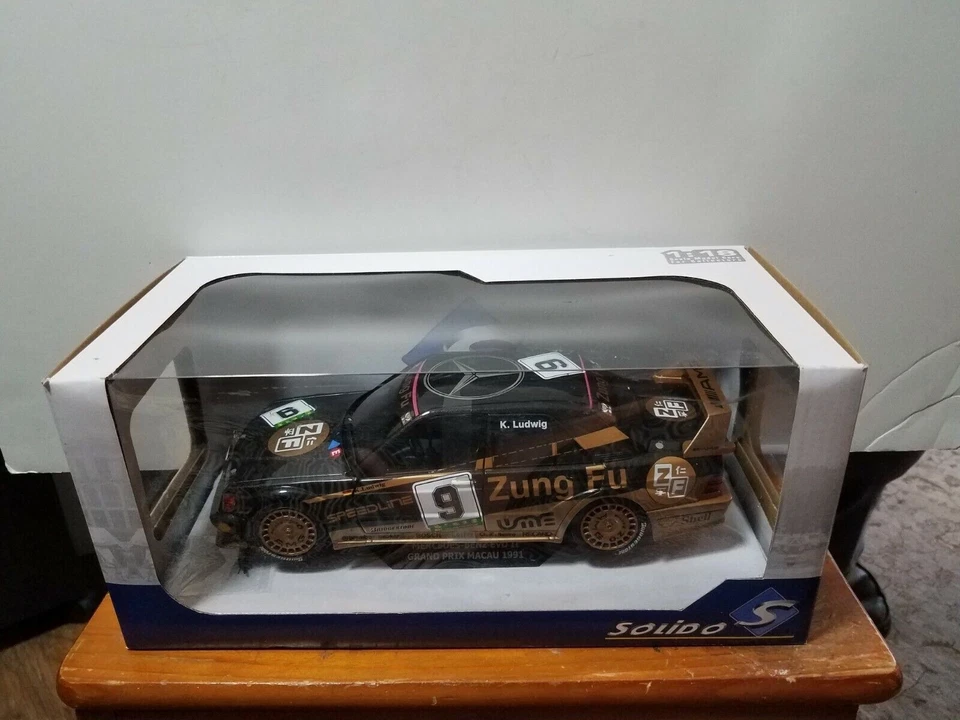 1991 Mercedes-Benz 190 Evolution II, #9 By SOLIDO Black / Gold 1:18 Die-cast - - Image 2 of 4