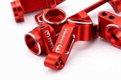 CR 2WD Aluminum Traxxas Knuckles Set (COMPLETE) Fits SLASH / Rustler - Red