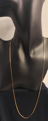 14K Gelbgold flache Panzerkette Halskette 22'' Damen klassischer Stil
