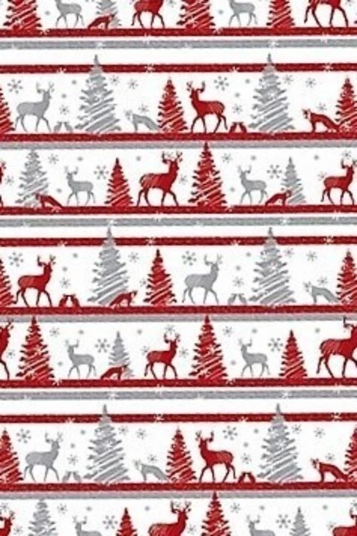 WEIHNACHTS-GESCHIRRTÜCHER - HIRSCH WICHTEL ELCH Bedruckte 100% Baumwolle - Bild 2 von 3