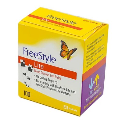 FreeStyle Lite Blood Glucose Test Strips 100 Count Factory Sealed New