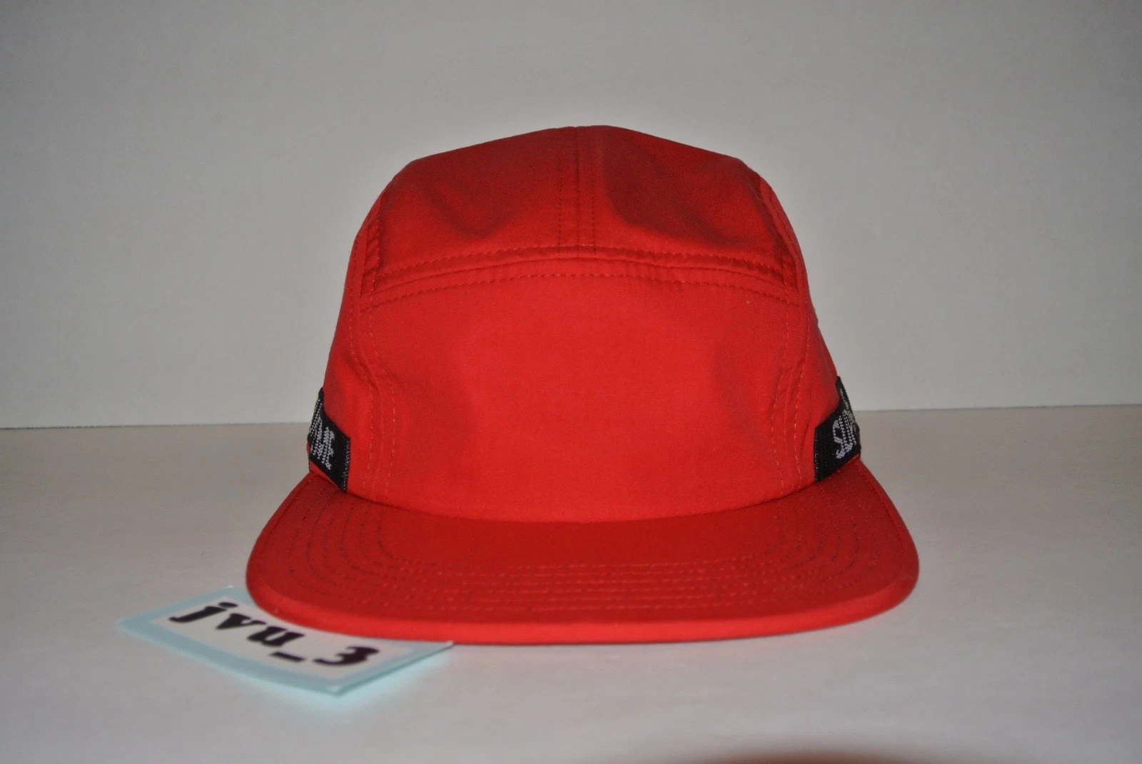 NOUVEAU LOGO SUPREME RUBAN SANGLE CAPUCHON ROUGE TAILLE UNIQUE BOÎTE SS16 LOGO NEUF AVEC ÉTIQUETTES chapeau comme camp