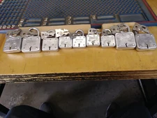 lot of 9 MASTER LOCK PADLOCKS w/keys all work good