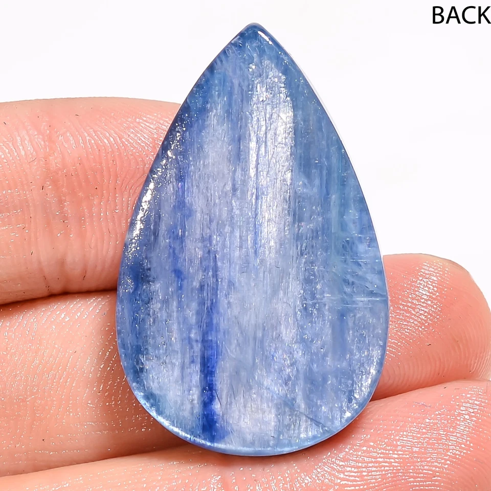 Brasil 58,05 quilates 100 % cianita azul natural forma de pera cabujón piedra preciosa 21x34x8 mm Foto 3 de 4