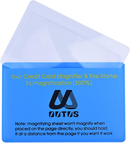 4-Pack Wallet Credit Card Magnifiers Pocket Size Fresnel Lens Firestarter Option - Picture 2 of 6