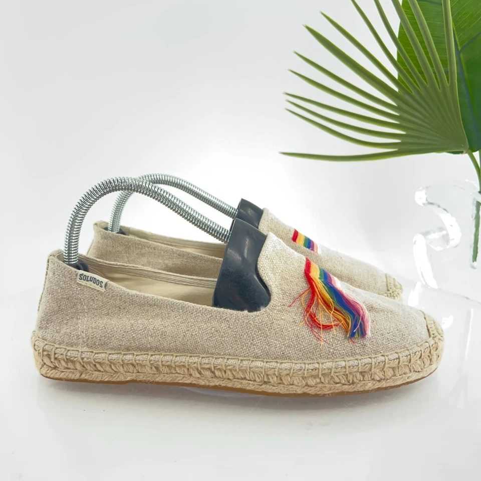 Zapatilla para fumar Soludos para mujer talla 10 alpargata plana beige orgullo zapatos informales Foto 3 de 4