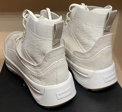 Sorel Women's ONA 503 Knit Mid Sneaker in Chalk/sea Salt sz 9.5 No