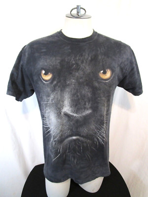 The Mountain Black Panther Jungle Cat Black Tie Dye T Shirt Adult Sz M