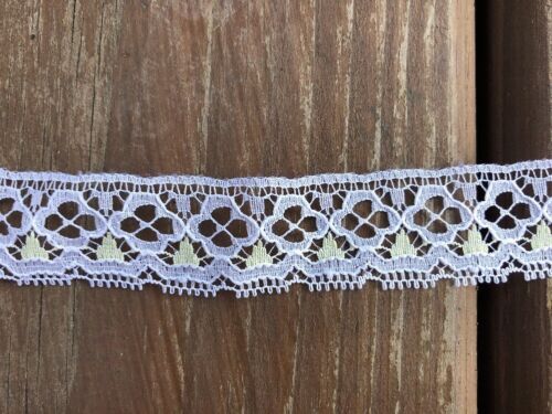 Vintage Lace By The Yard  7/8” White Yellow Baby Blanket Curtains - Afbeelding 1 van 3