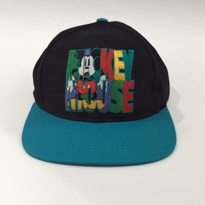Mickey Mouse Vintage Hat Black Turquoise Mickey Mouse Hat Cap Adult Unisex Adjustable Green Disney  main image 2