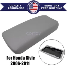 For Honda CIVIC 2006-11 Center Console Lid Box Cover Armrest Pad Replace Gray