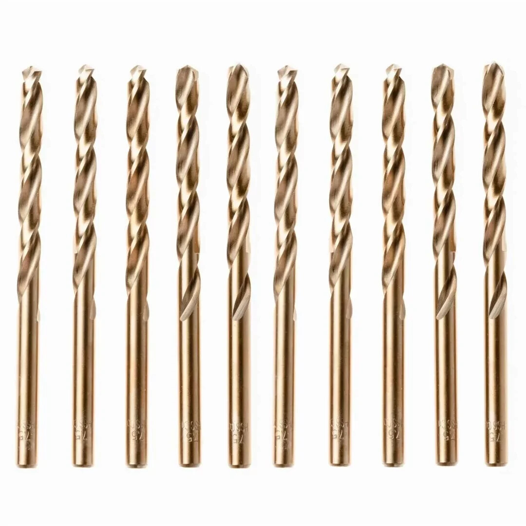 10 x Cobalt 5% M35 Twist Drill Bit 8.0 x 117mm for Stainless Steel, Hard Metal