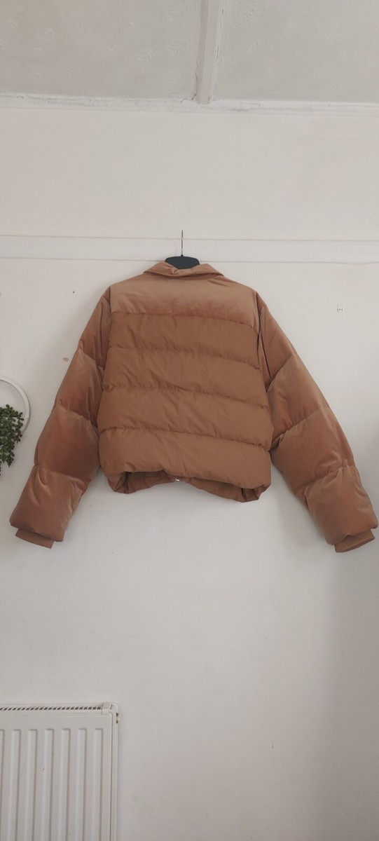 Adidas Originals Tan Brown Velvet Puffer Jacket Feather & Down Adidas Originals Tan Brown Velvet Puffer Jacket Feather & Down